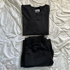 Black Top & Bottom Scrub Set